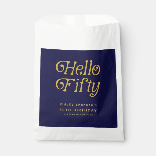 Sacolinha Olá 50 Retro 50ª Festa de aniversário (Frente)