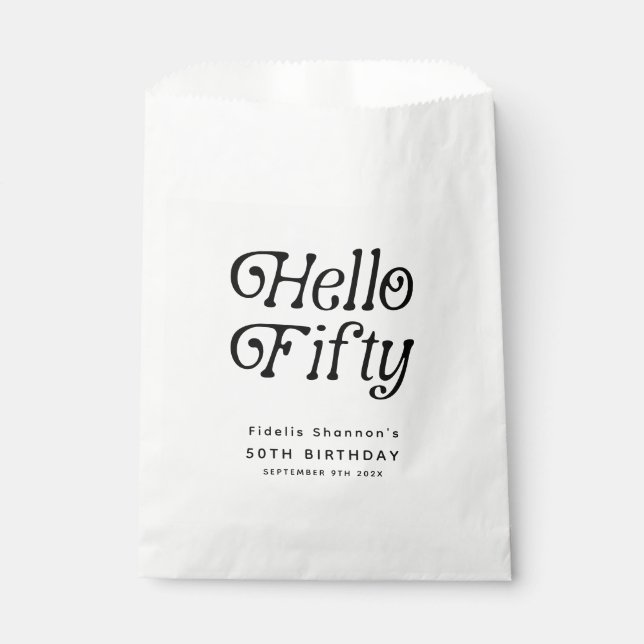 Sacolinha Olá 50 Retro 50ª Festa de aniversário (Frente)