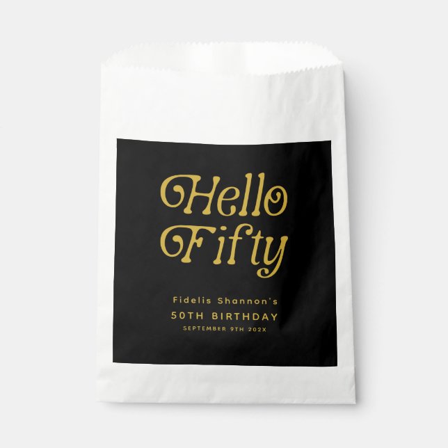 Sacolinha Olá 50 Retro 50ª Festa de aniversário (Frente)