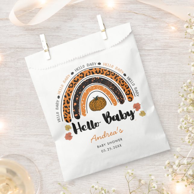 Sacolinha Olá, Chá de fraldas de Abóbora Menina (Cortado)