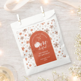 SACOLINHA ORANGE BOW & ARCH FALL PUMPKIN FLOWERS BIRTHDAY