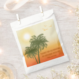 Sacolinha Orange Summer Sunset Palm Trees Birthday Thank You
