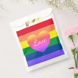 Sacolinha Orgulho gay Rainbow Flag Heart LGBTQ