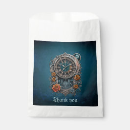 Sacolinha Ornamentado Steampunk Clock com Rosas.