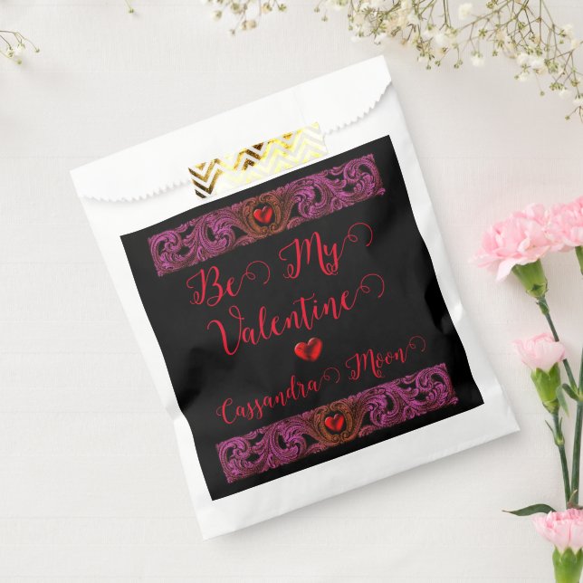 Sacolinha Ornamento Roxo gótico Com Coração Personalizado (Selado)