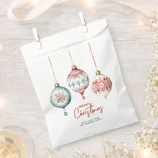 Sacolinha Ornamentos modernos de estilo nórdico Feliz Natal (Cortado)