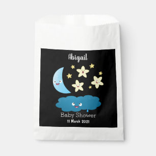 Sacolinha Ótimas estrelas cantoras, lua e desenhos em nuvem