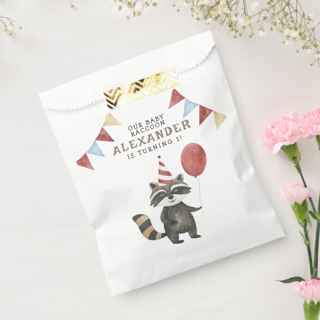 Sacolinha Our Baby Raccoon 1st Birthday  (Selado)