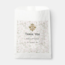 Sacolinha Ouro Jeweled Floral Weding Obrigado