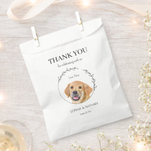 Sacolinha Ouro Retriever Puppy Casamento Obrigado Favor Bag