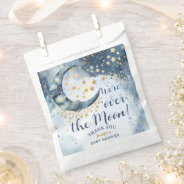 Sacolinha Over The Moon Baby Shower Boy Blue Twinkle Star