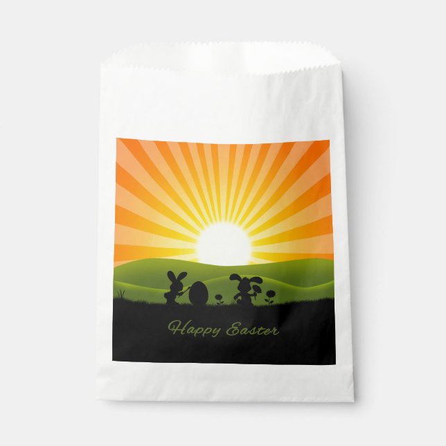 Sacolinha Ovo De Pintura De Coelhinho De Páscoa Bonito (Frente)