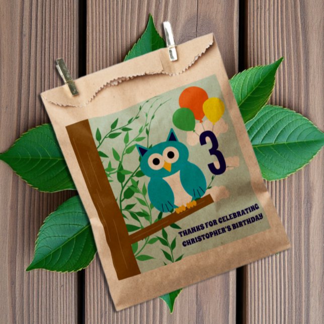 Sacolinha Owl Birthday (Criador carregado)