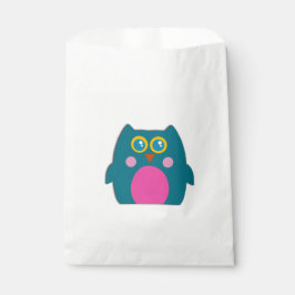 Sacolinha Owl Teal Purple Favor Bag Birthday Party