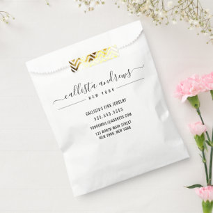 Sacolinha Pacote comercial de Artesanato branco preto