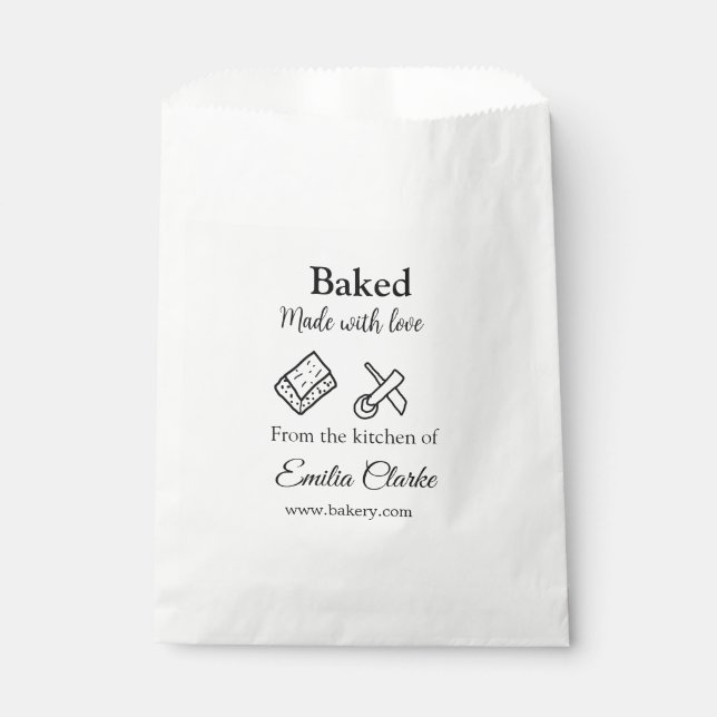 Sacolinha Padaria assada com amor adicionar textura de nome  (Frente)