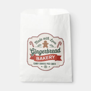 Sacolinha Padaria festiva de biscoito de gengibre de Natal