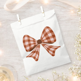 Sacolinha Padrão de arco gingham castanho