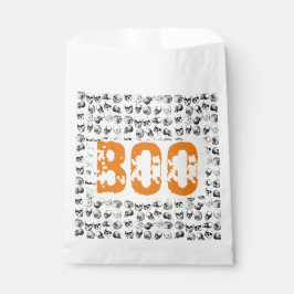 Sacolinha Padrão de Caveira de Bolinho Laranja Halloween Spo