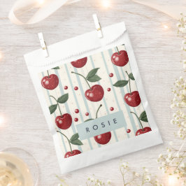 Sacolinha Padrão de Cereja Vermelha Personalizada Retro-Vint