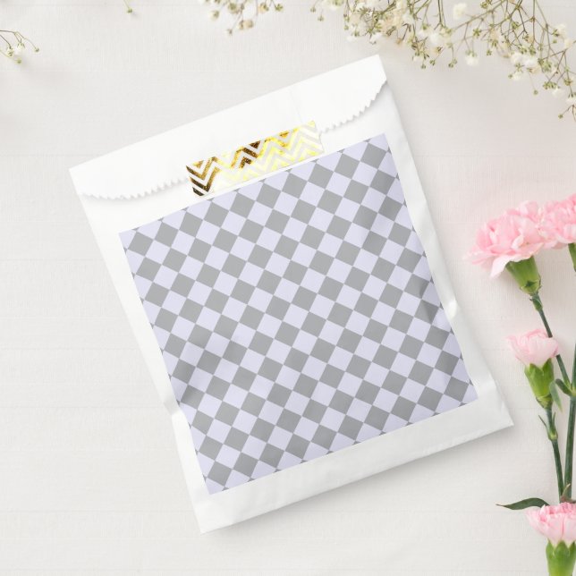 Sacolinha Padrão de diamante em cinzas e lavandas (Selado)