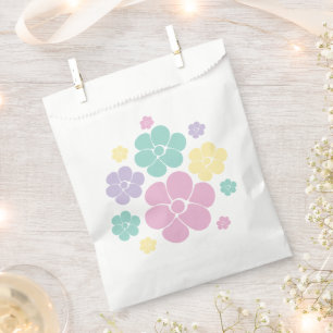 Sacolinha Padrão de Flor - Rosa, Amarelo, Roxo e Verde