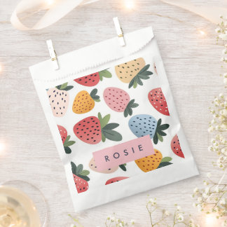 Sacolinha Padrão de morango de Fruta branca personalizado