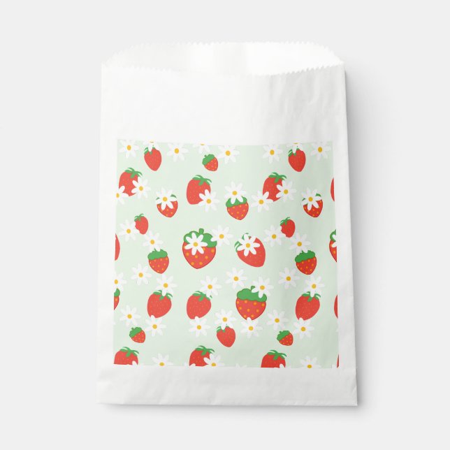 Sacolinha Padrão de Natal para morango de margarida doce (Frente)