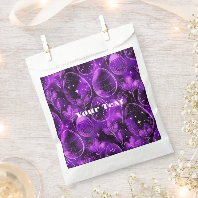 Sacolinha Padrão de Páscoa Gótico Roxo (Cortado)