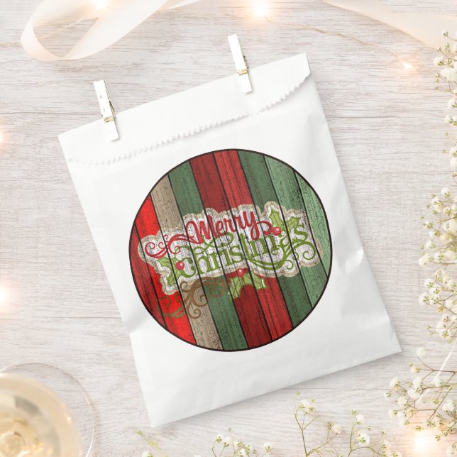 Sacolinha Padrão de Pavimentos de Madeira Verde Vermelho Esc (Cortado)