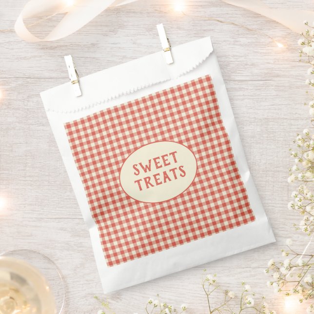 Sacolinha Padrão de Quadro de Verificação Vermelho da Trendy (Cortado)