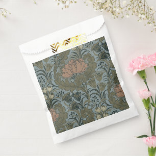Sacolinha Padrão Floral Vitoriano Antigo Terracota Sage