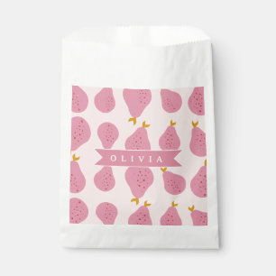 Sacolinha Padrão Personalizado de Pêra Rosa Fruta Fofa e Fem