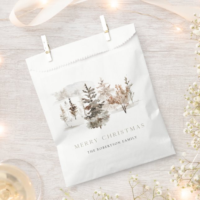 Sacolinha Paisagem de inverno com Aquarela de Natal (Cortado)