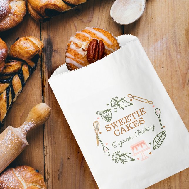 Sacolinha Panificação e Cozinhar Utenssil Rosa & Azeitona (Criador carregado)