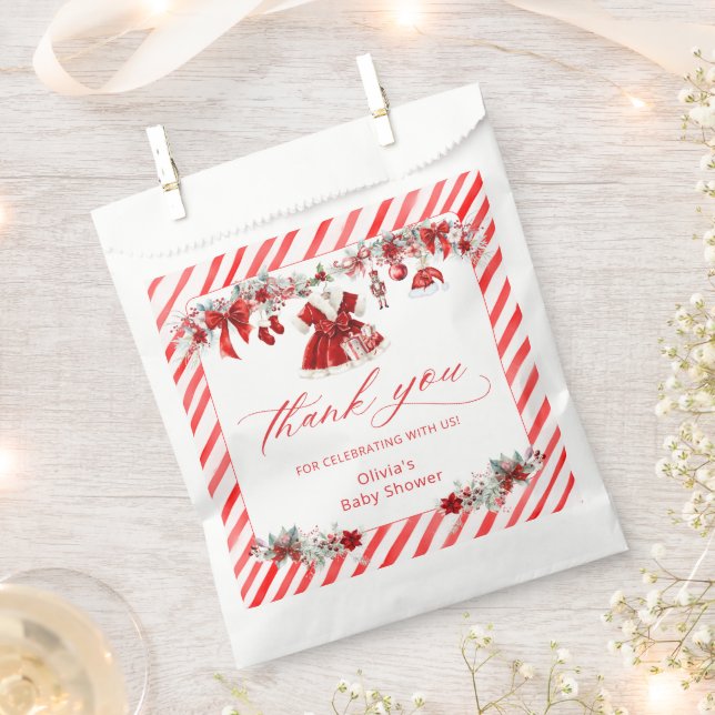 Sacolinha Papais noeis Bebê Natal Chá de fraldas Obrigado (Cortado)