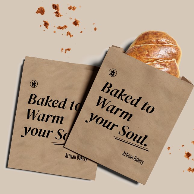 Sacolinha Papel de pão de pastelaria minimalista (Criador carregado)