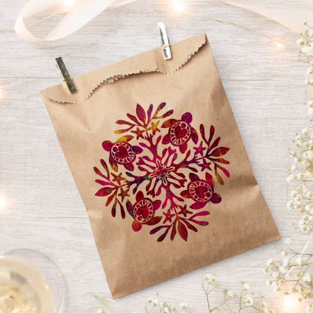 Sacolinha papel de tartaruga marinha Honu havaiano (Cortado)