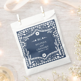 Sacolinha Papel Picado Boda Mexican Rustic Blue Wedding
