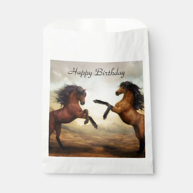 Sacolinha par de cavalos selvagens (Frente)