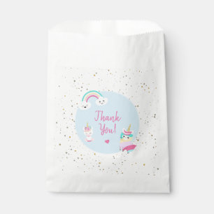 Sacolinha Parabéns às meninas Llamacorn Unicorn