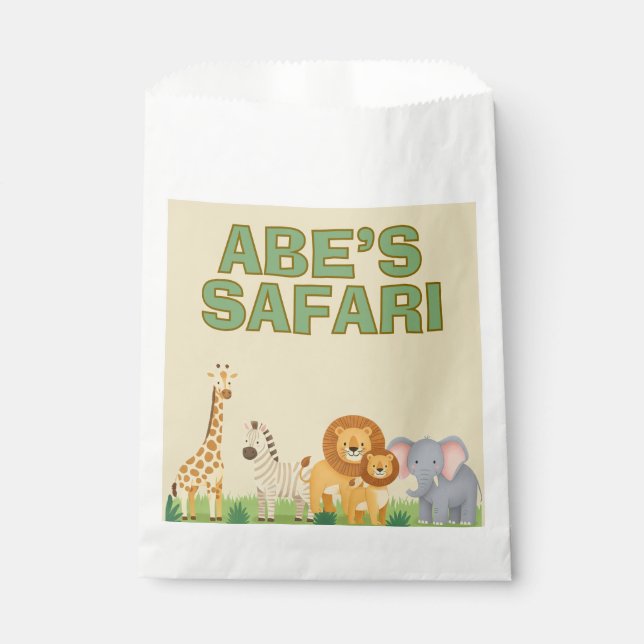 Sacolinha Parabéns de Safari, Favor Bolsas (Frente)