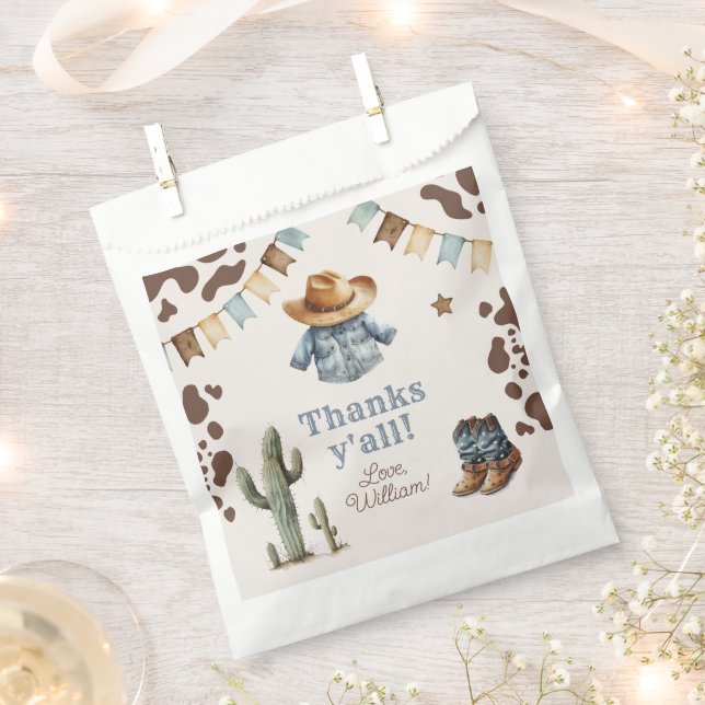 Sacolinha Parabéns do Cowboy Primeiro Rodeo (Cortado)