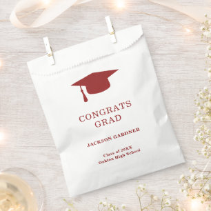 Sacolinha Parabéns Formando Graduação Vermelha Simples Mo