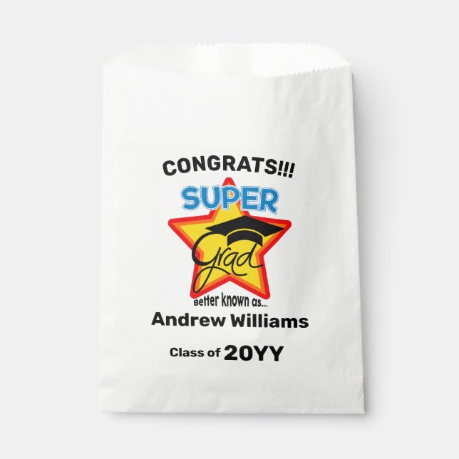 Sacolinha Parabéns Logo Super Grad-Texto Editável (Frente)