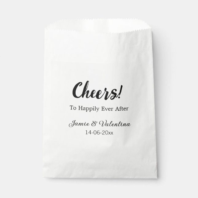 Sacolinha Parabéns para felizes para sempre adicionar nome d (Frente)