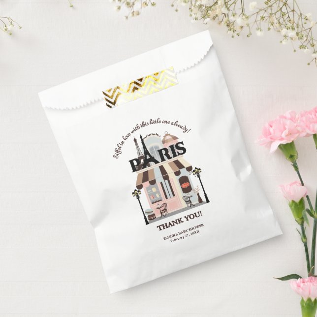 Sacolinha Paris Eiffel no Love French Café Chá de fraldas (Selado)