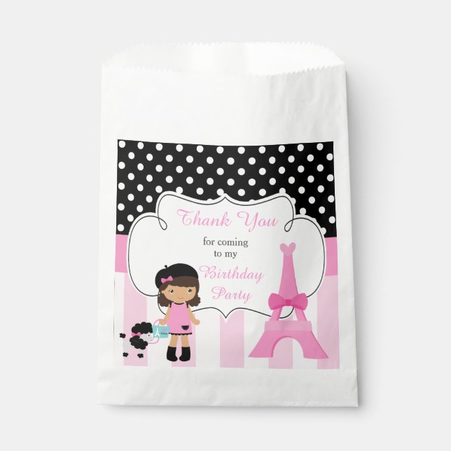 Sacolinha Paris Eiffel Tower African American Girl (Frente)