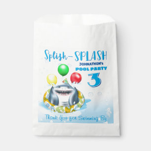 Sacolinha Parte Aniversário de criança da Piscina de tubarão