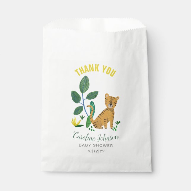 Sacolinha Parte chá de fraldas | Tigre | Bolsas Favoráveis (Frente)